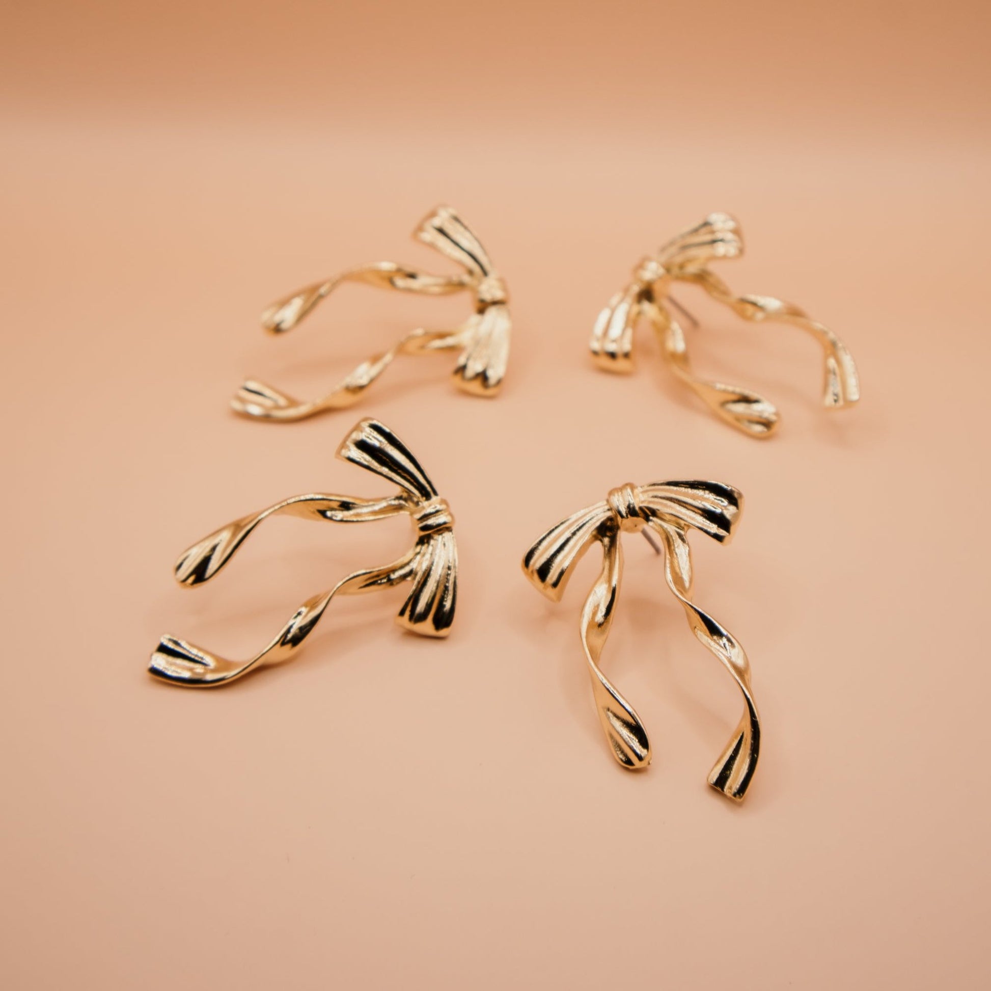 Gold Bow Earrings