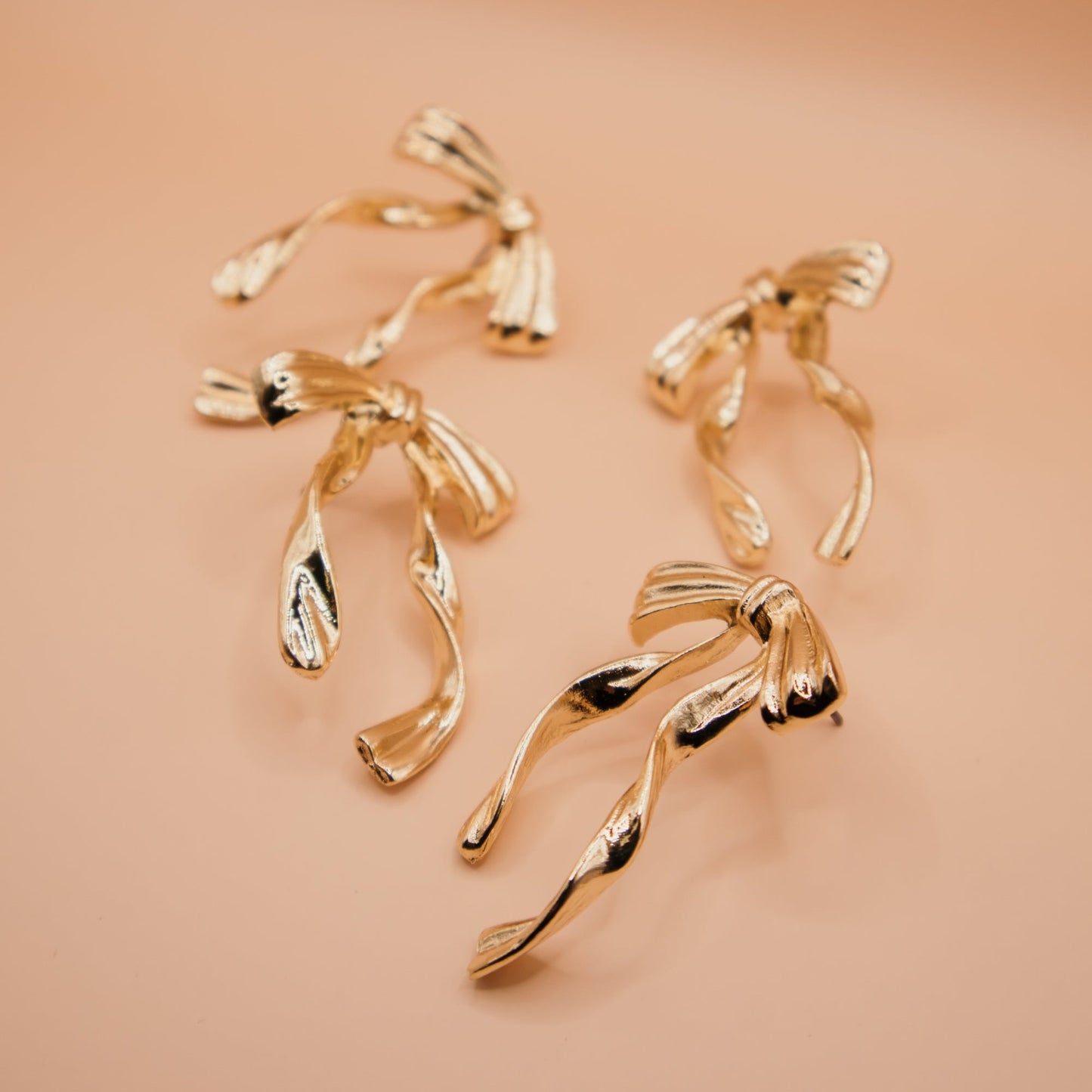 Gold Bow Earrings