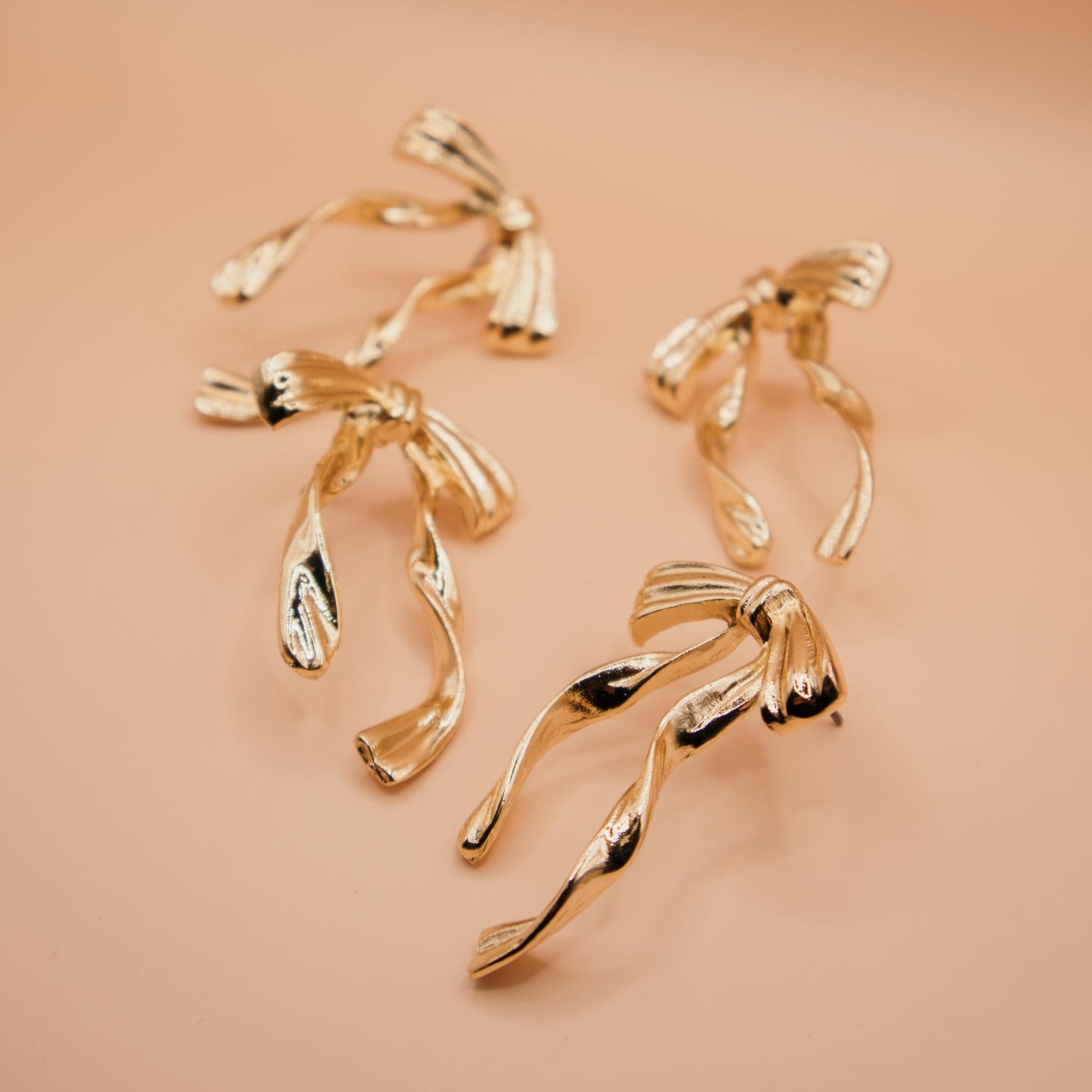 Gold Bow Earrings