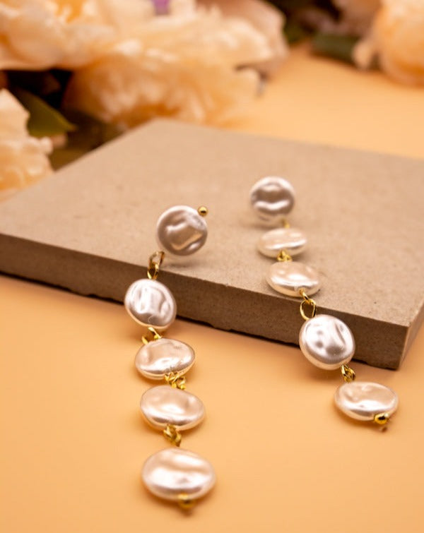 Long Pearl Drop Earrings