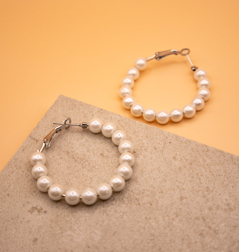 Pearly Hoop Earrings