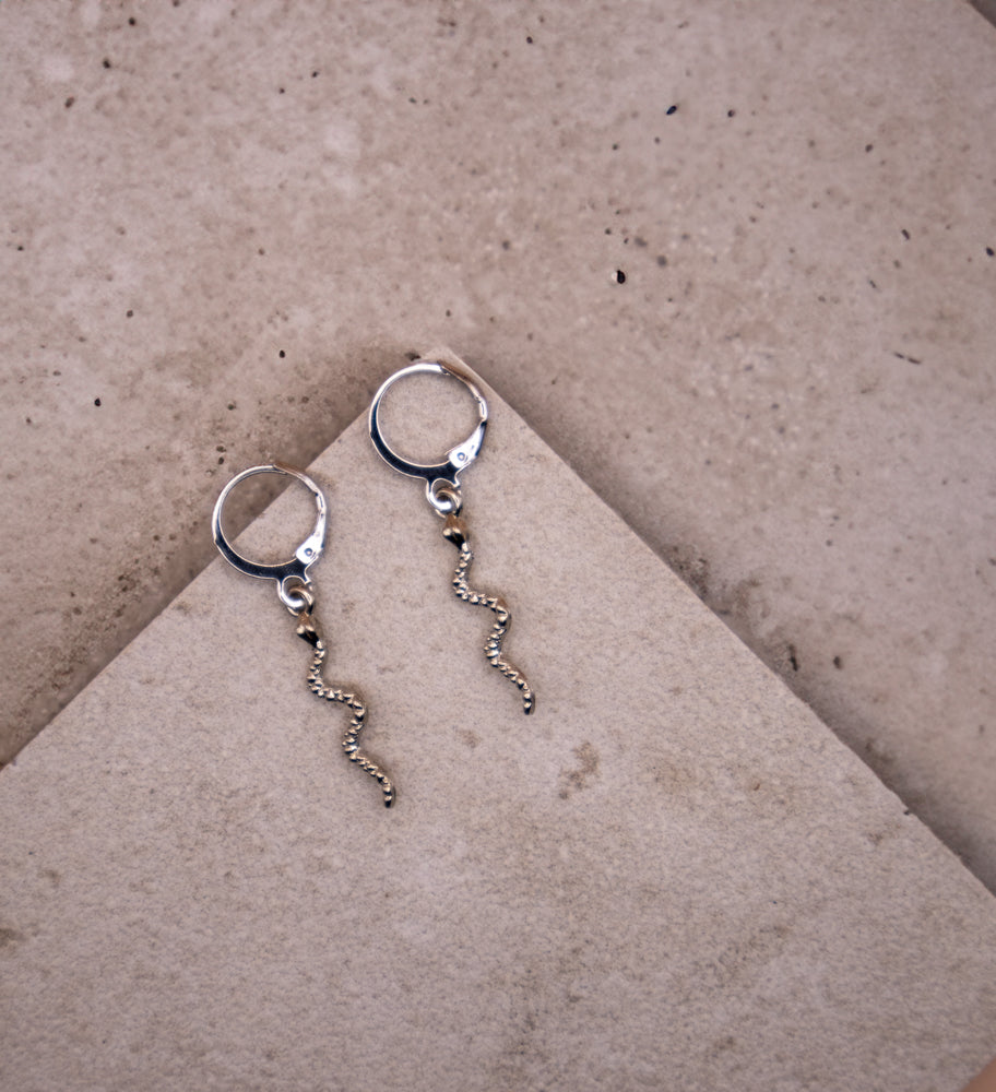 Silver Snake Earrings