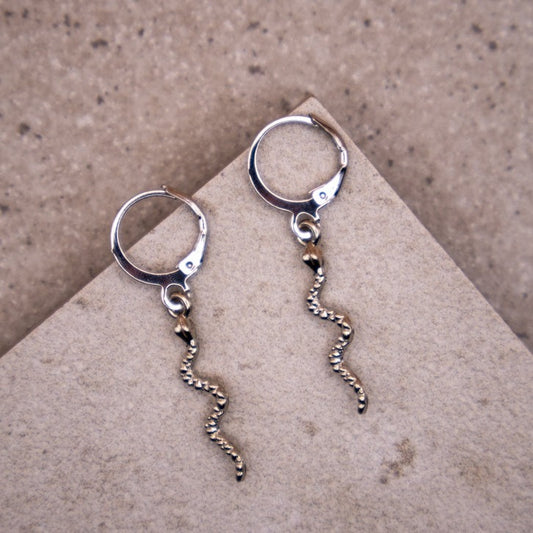 Silver Snake Earrings