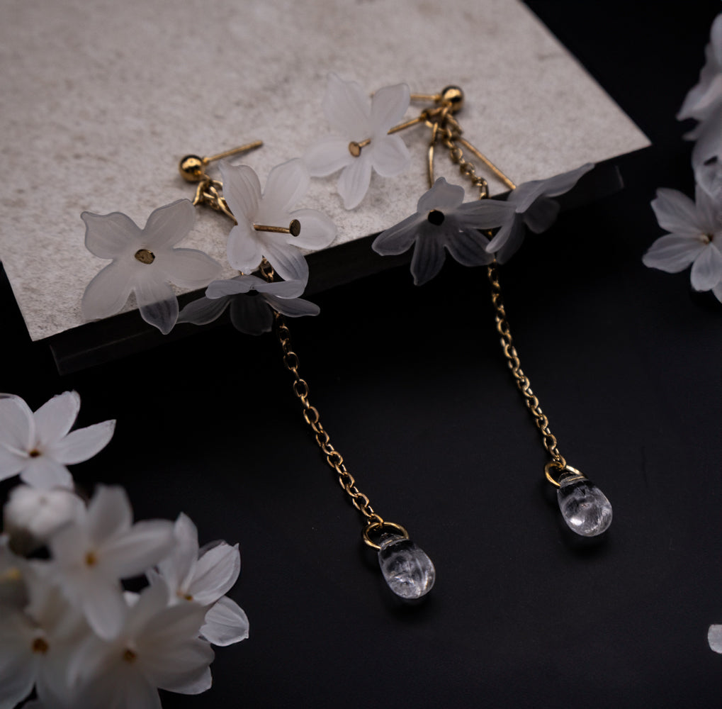 White Floral Earrings (Various Styles)