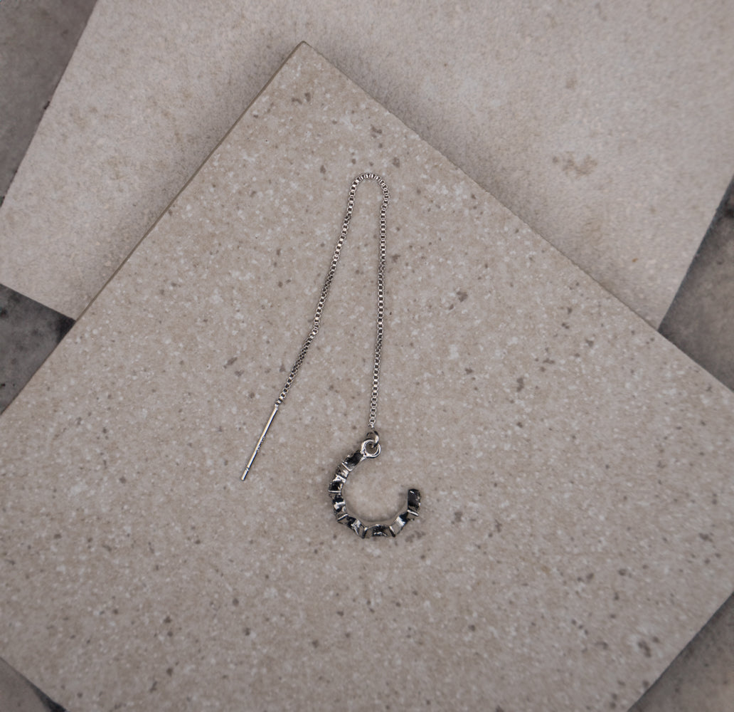 Single Silver Ear Cuff and Chain