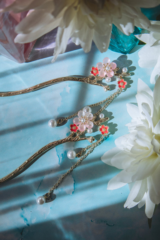 Peach Blossom Hanfu Hair Pins