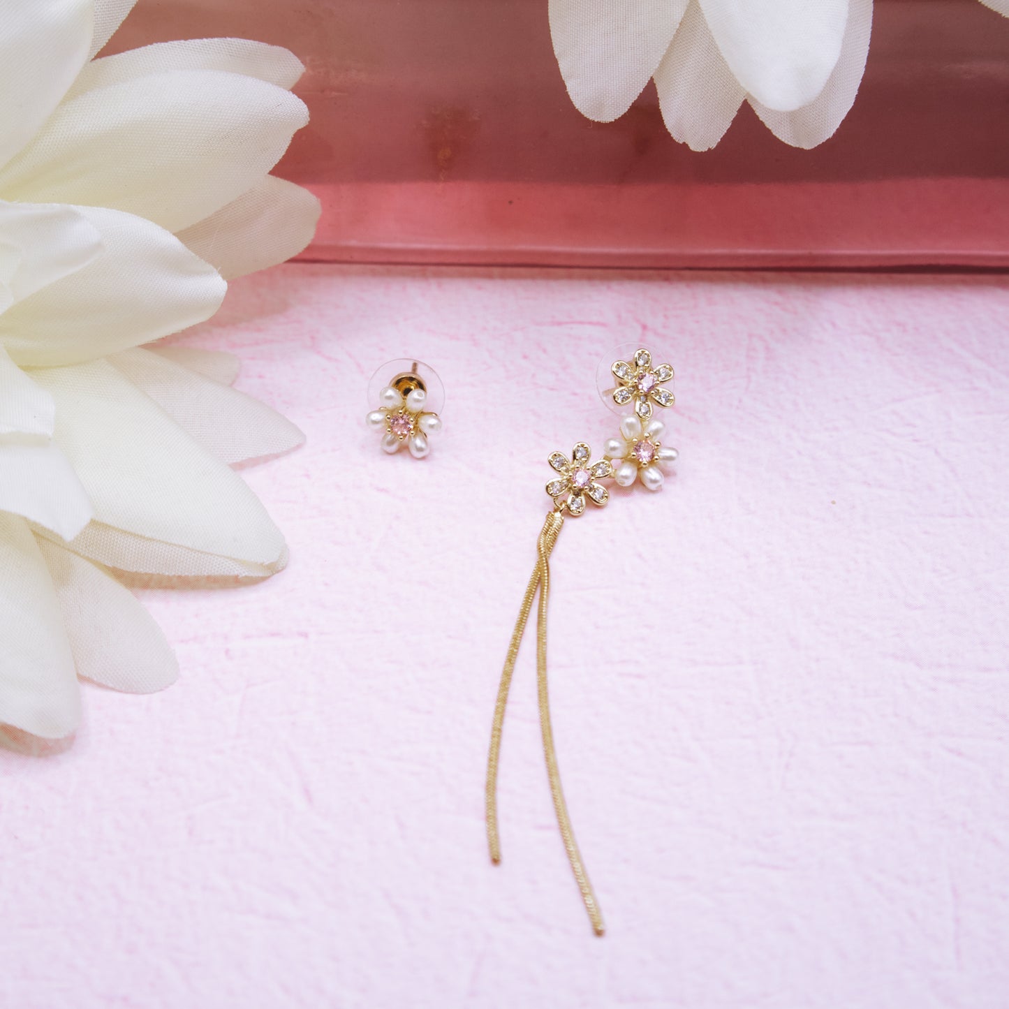 Asymmetrical Romantic Blossom Earrings