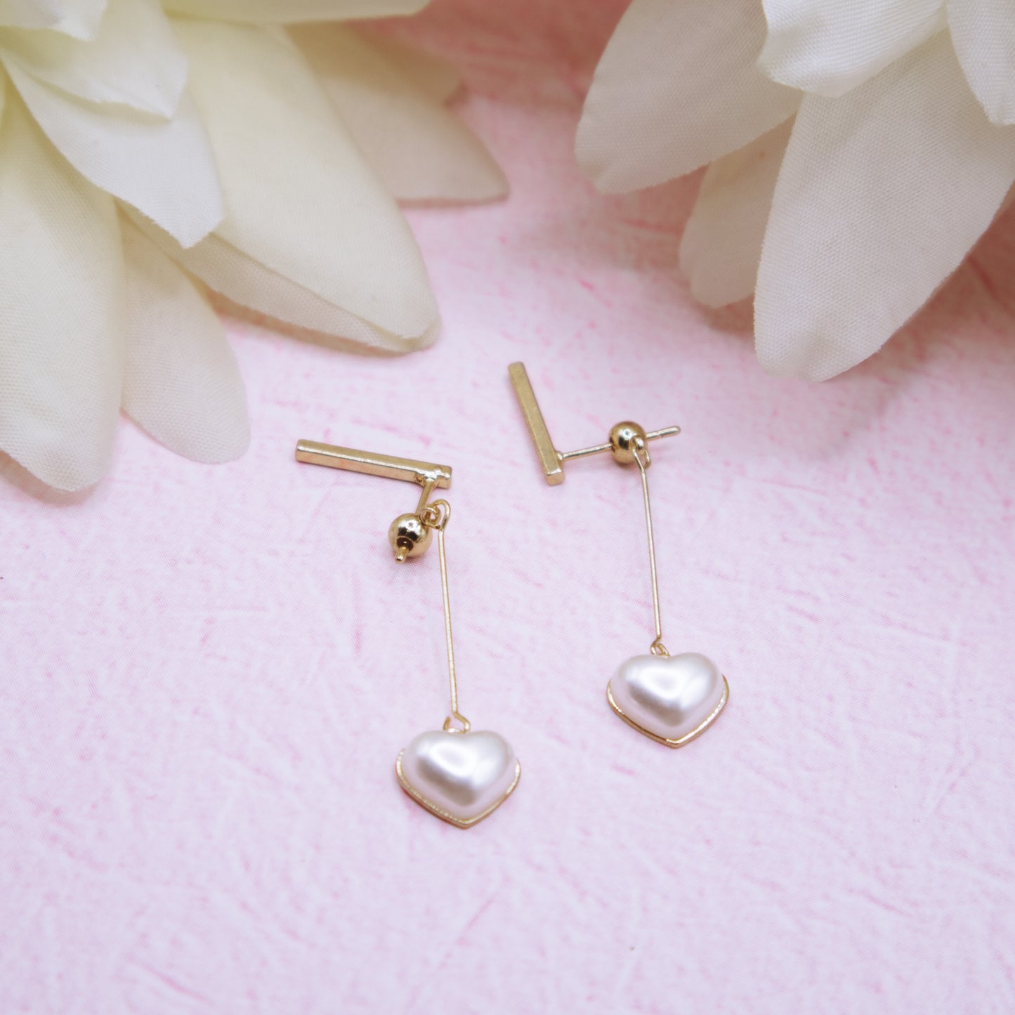 Delicate Pearly Heart Drop Earrings (wear 2 ways!)