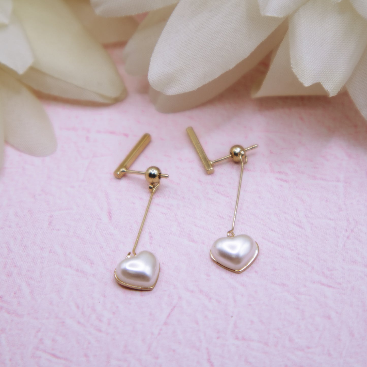 Delicate Pearly Heart Drop Earrings (wear 2 ways!)