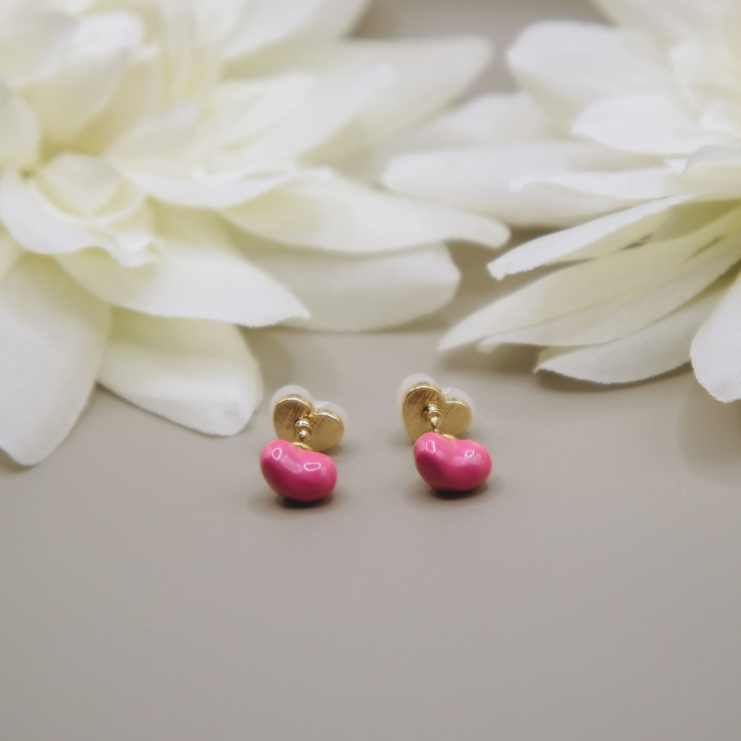 Pink and Pearl Reversible Stud Earrings (wear 2 ways!)