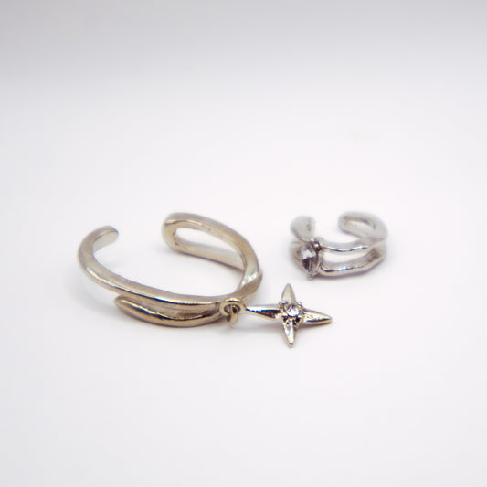 Silver Ear cuffs (2-piece set)