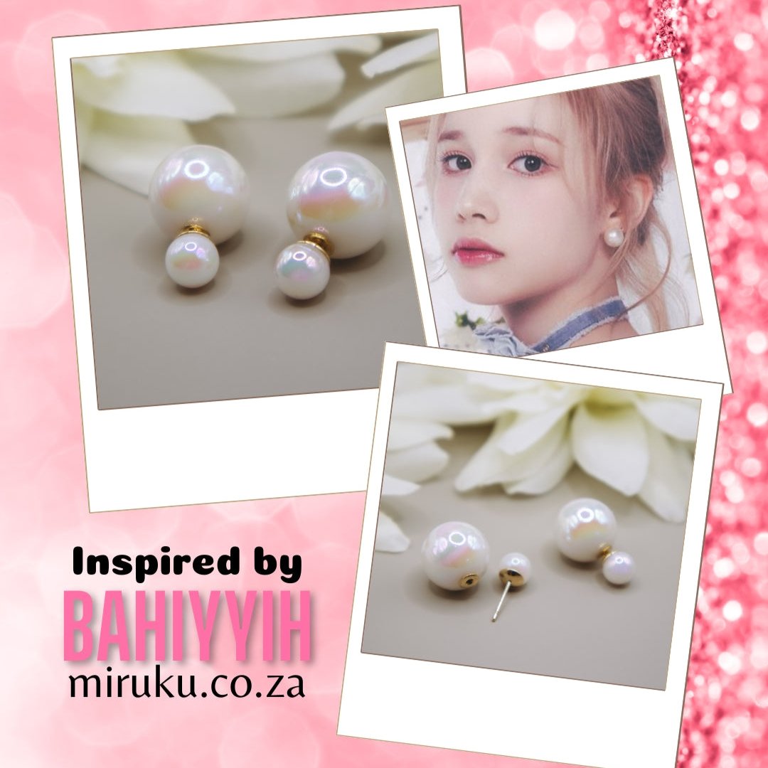 Pearl stud earrings inspired by bahiyyih