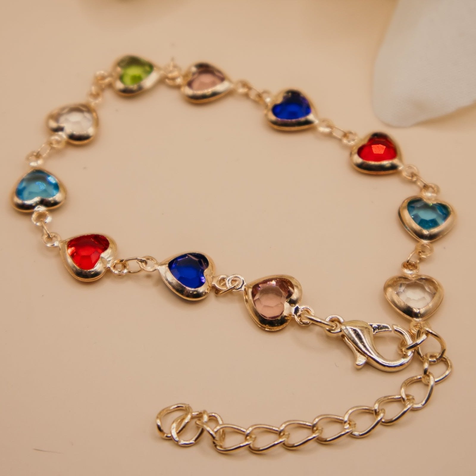 Rainbow Heart Bracelet