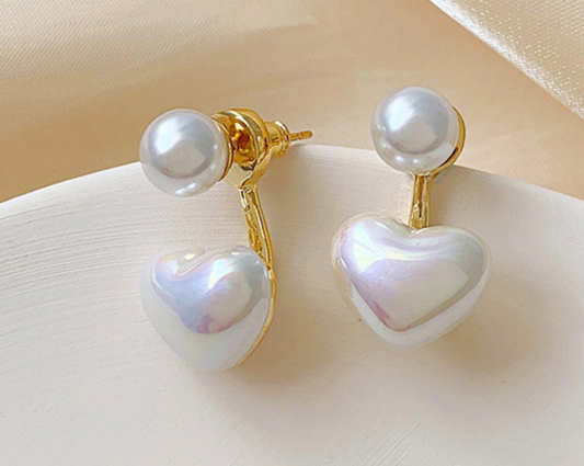 Pearly Heart Earrings