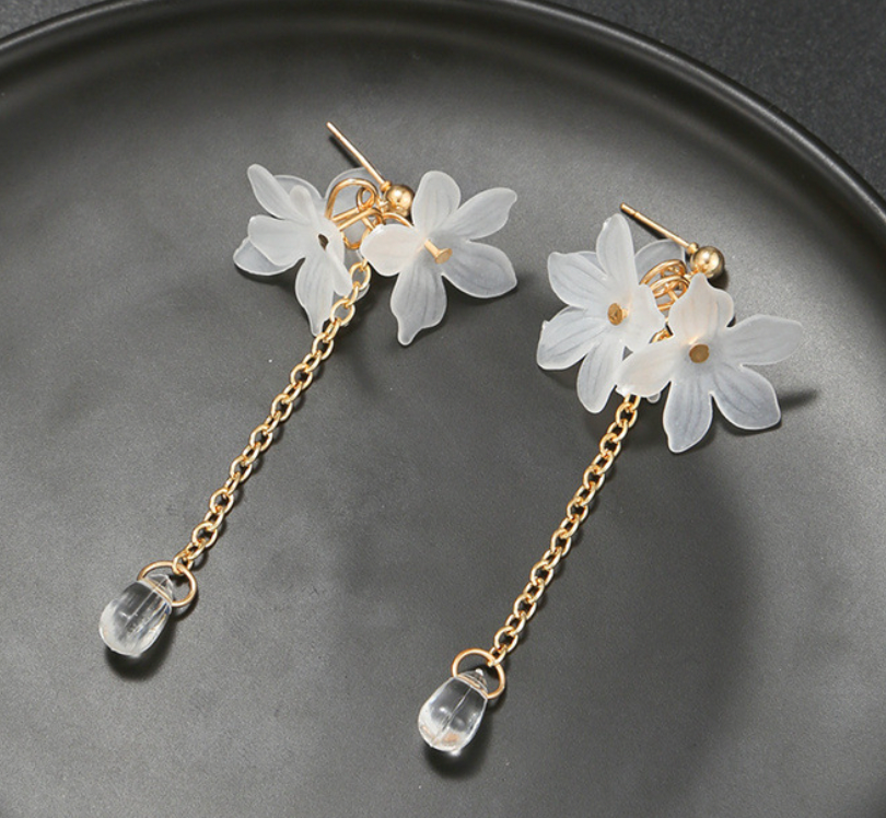 White Floral Earrings (Various Styles)