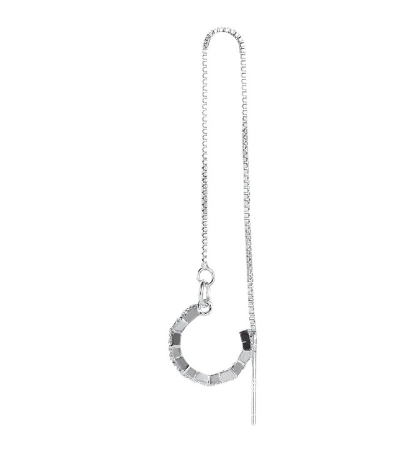 Single Silver Ear Cuff and Chain