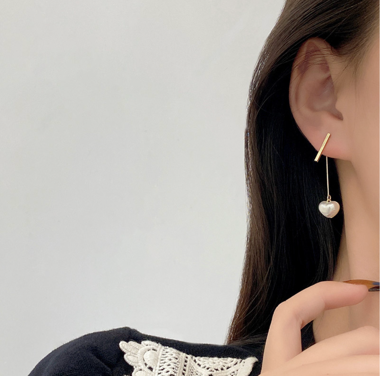 Delicate Pearly Heart Drop Earrings (wear 2 ways!)