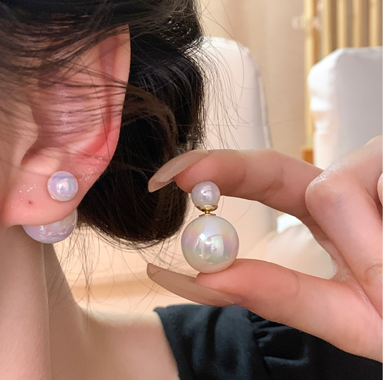 Chunky Pearl Stud Earrings (wear 2 ways)