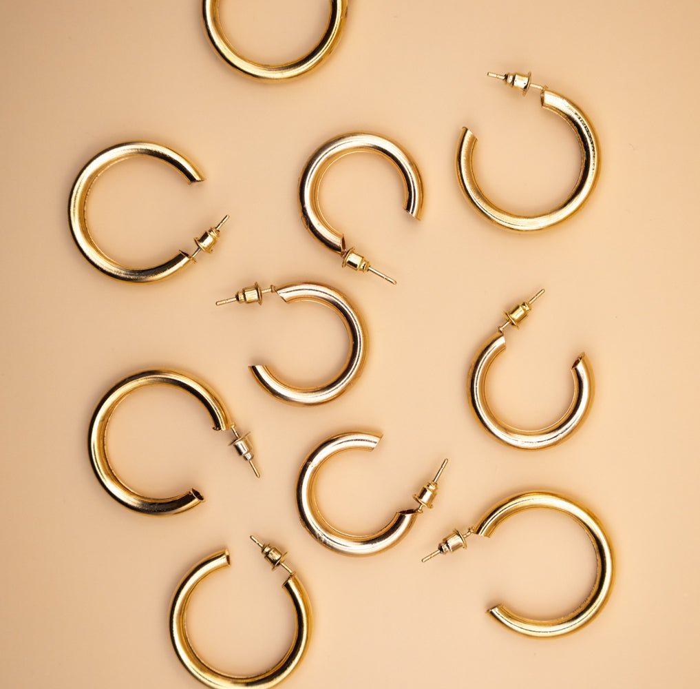 Chunky Gold Hoop Earrings - Miruku Store - Earrings