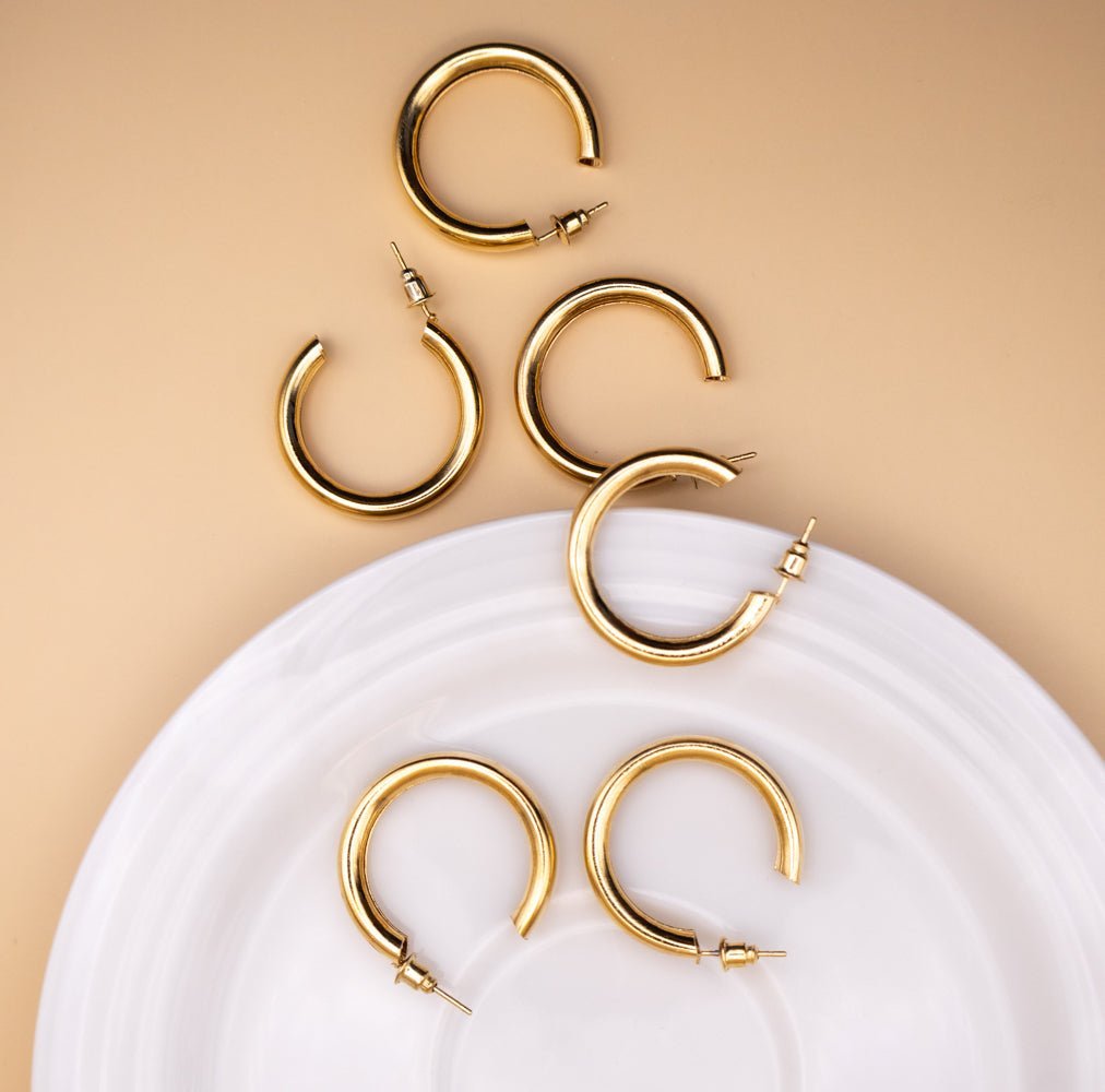 Chunky Gold Hoop Earrings - Miruku Store - Earrings