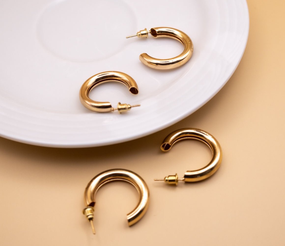 Chunky Gold Hoop Earrings - Miruku Store - Earrings