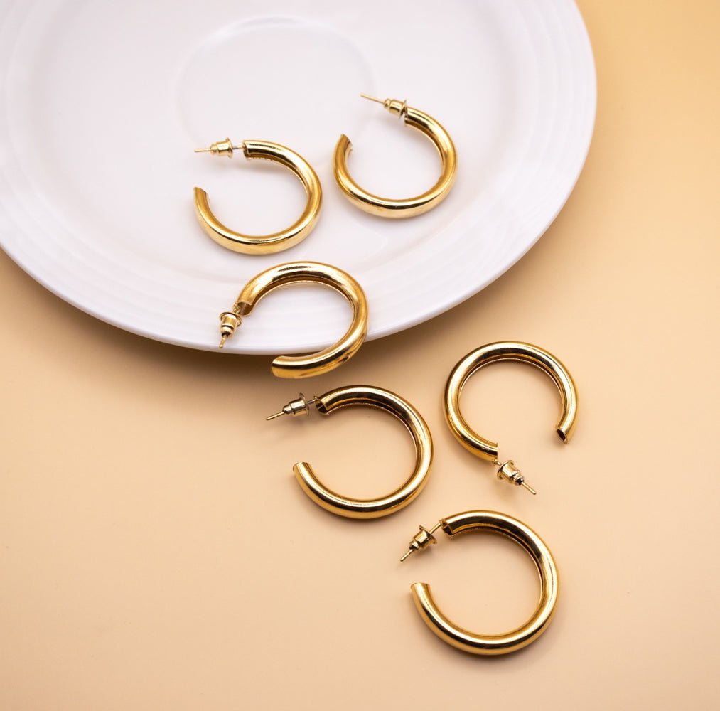 Chunky Gold Hoop Earrings - Miruku Store - Earrings