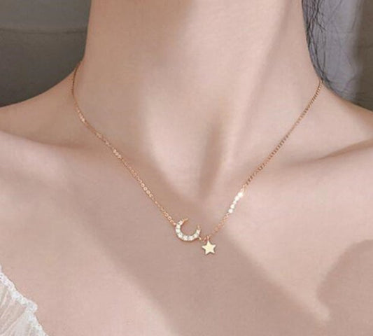 Half - Moon and Star Necklace - Miruku Store - Necklace